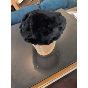 Vintage Rutberg Furs 7 1/4 Women's Hat Black Philadelphia Russian Style